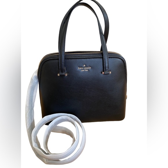 Kate Spade ♠️ Designer Black Pebbled Leather Patterson Drive Satchel Purse Bag - Picture 4 of 8